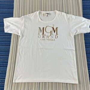NEW 1997 VTG MGM Grand Shirt Womens Large White Las Vegas Casino Nevada #7985